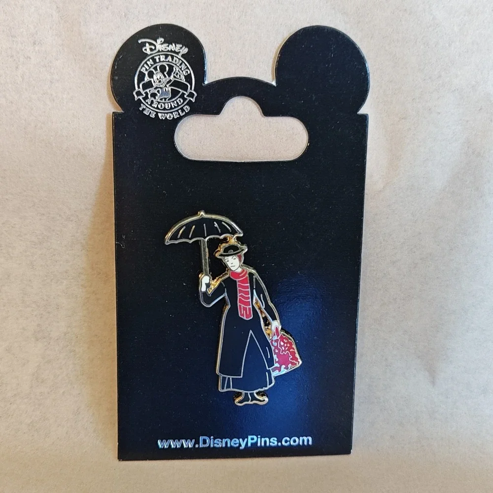 Disney Mary Poppins Pin Trading Black Red Umbrella Carpet Bag Enamel New